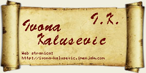 Ivona Kalušević vizit kartica